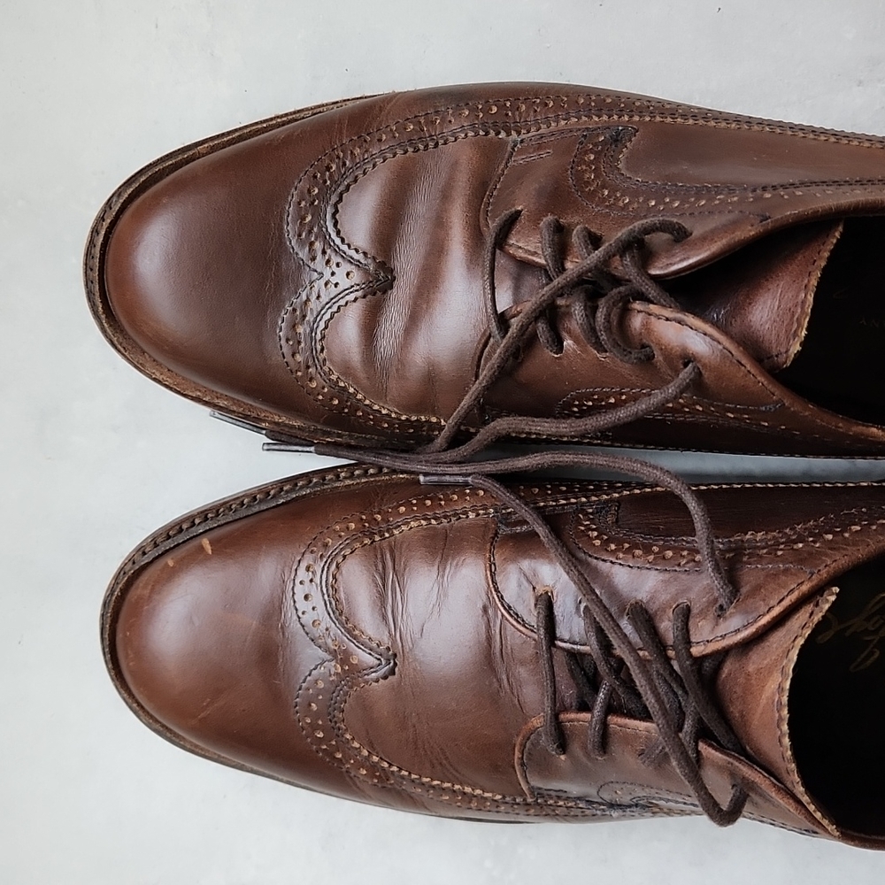 Frye men's wingtip oxfords shoes dark brown leather James